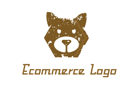bear face grunge animal logo