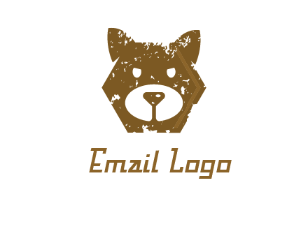 bear face grunge animal logo