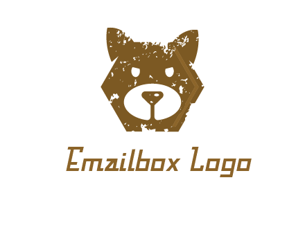 bear face grunge animal logo