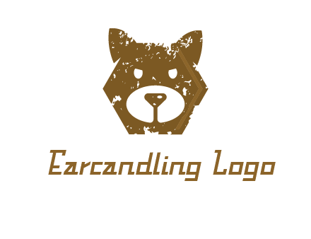 bear face grunge animal logo