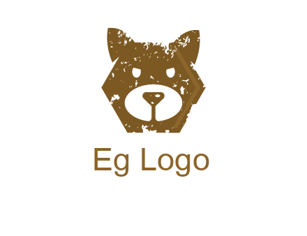 bear face grunge animal logo