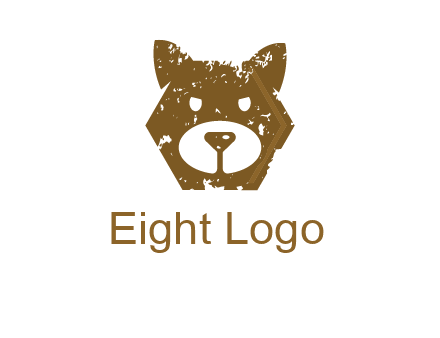 bear face grunge animal logo