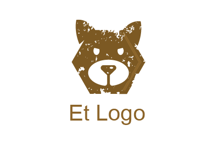 bear face grunge animal logo