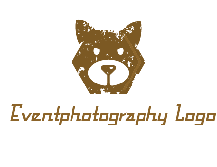 bear face grunge animal logo