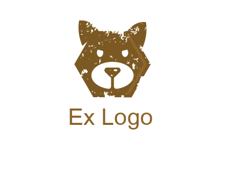 bear face grunge animal logo