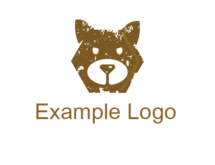 bear face grunge animal logo