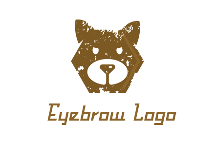 bear face grunge animal logo