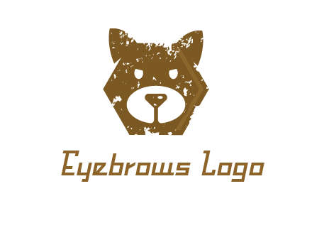 bear face grunge animal logo