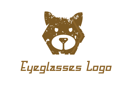 bear face grunge animal logo