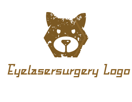 bear face grunge animal logo