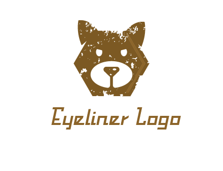 bear face grunge animal logo