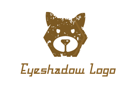 bear face grunge animal logo