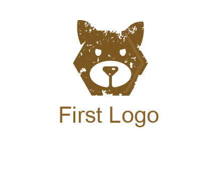 bear face grunge animal logo
