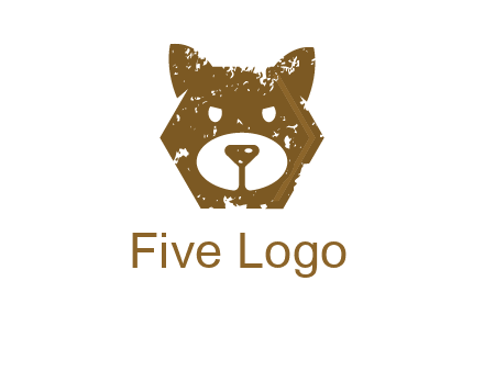 bear face grunge animal logo