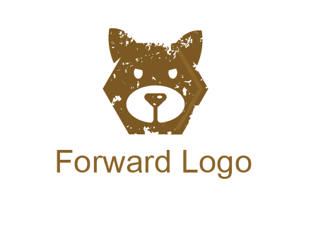 bear face grunge animal logo