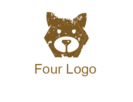 bear face grunge animal logo
