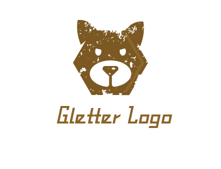 bear face grunge animal logo