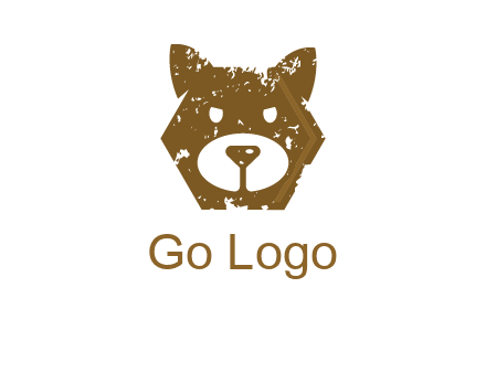 bear face grunge animal logo