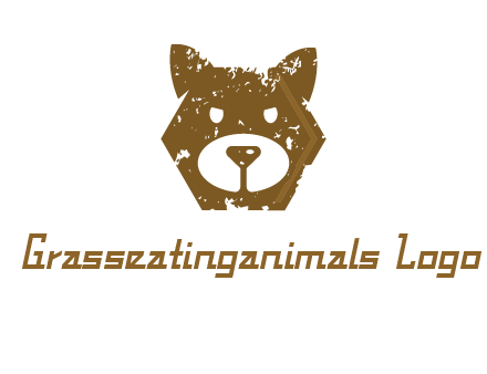 bear face grunge animal logo