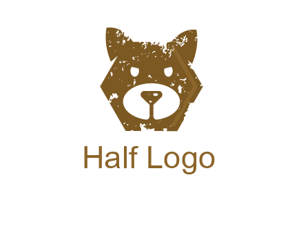 bear face grunge animal logo