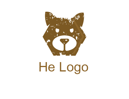 bear face grunge animal logo