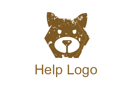 bear face grunge animal logo