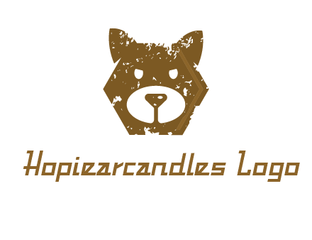 bear face grunge animal logo