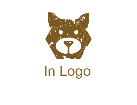 bear face grunge animal logo