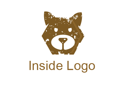 bear face grunge animal logo