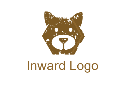 bear face grunge animal logo