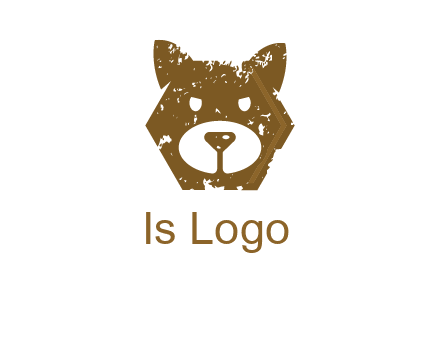 bear face grunge animal logo