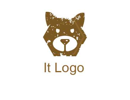 bear face grunge animal logo