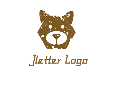 bear face grunge animal logo