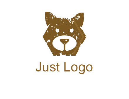 bear face grunge animal logo