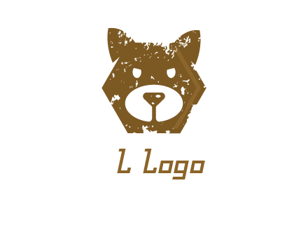 bear face grunge animal logo