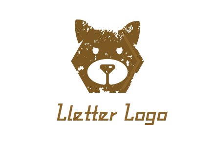 bear face grunge animal logo