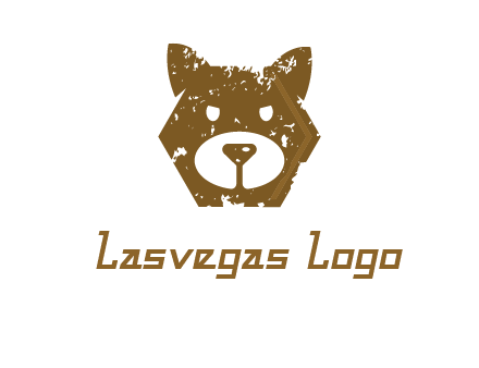 bear face grunge animal logo