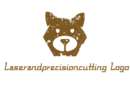 bear face grunge animal logo