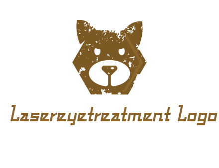 bear face grunge animal logo