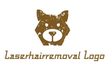 bear face grunge animal logo