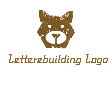 bear face grunge animal logo