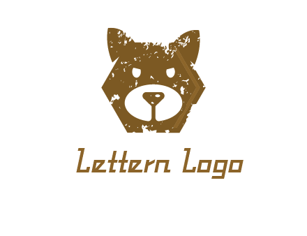 bear face grunge animal logo
