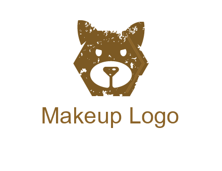 bear face grunge animal logo
