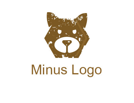bear face grunge animal logo