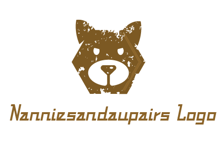 bear face grunge animal logo