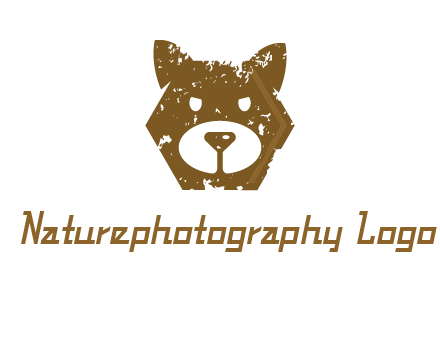 bear face grunge animal logo
