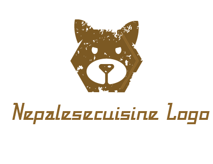 bear face grunge animal logo