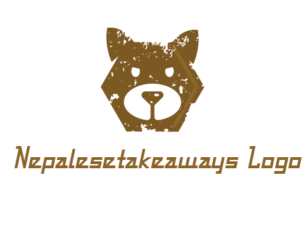 bear face grunge animal logo