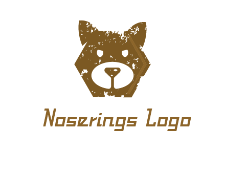 bear face grunge animal logo