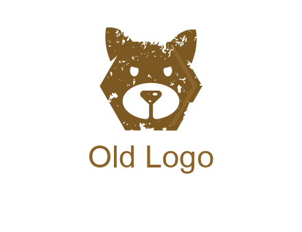 bear face grunge animal logo